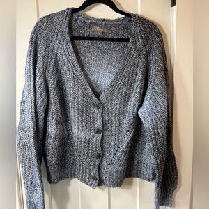 Natural Reflections Heathered Blue Cardigan